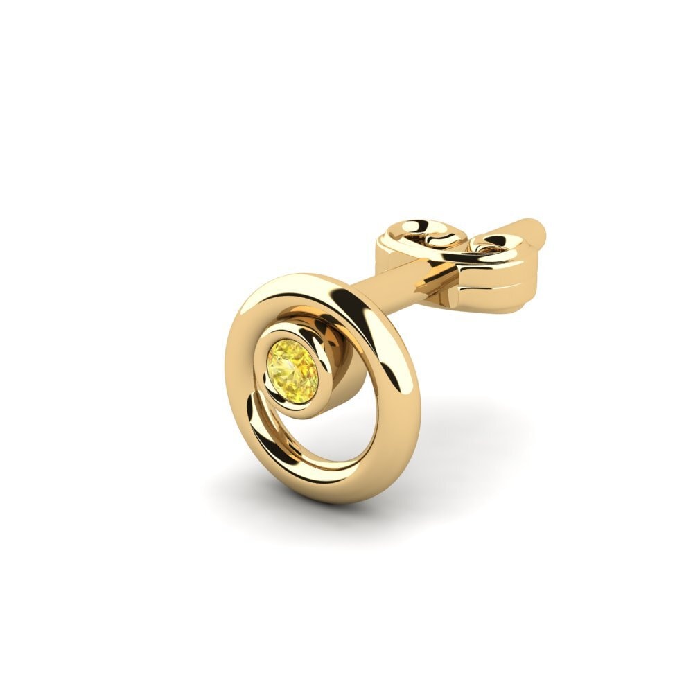 Zafiro amarillo Pendiente para hombre Sheakars