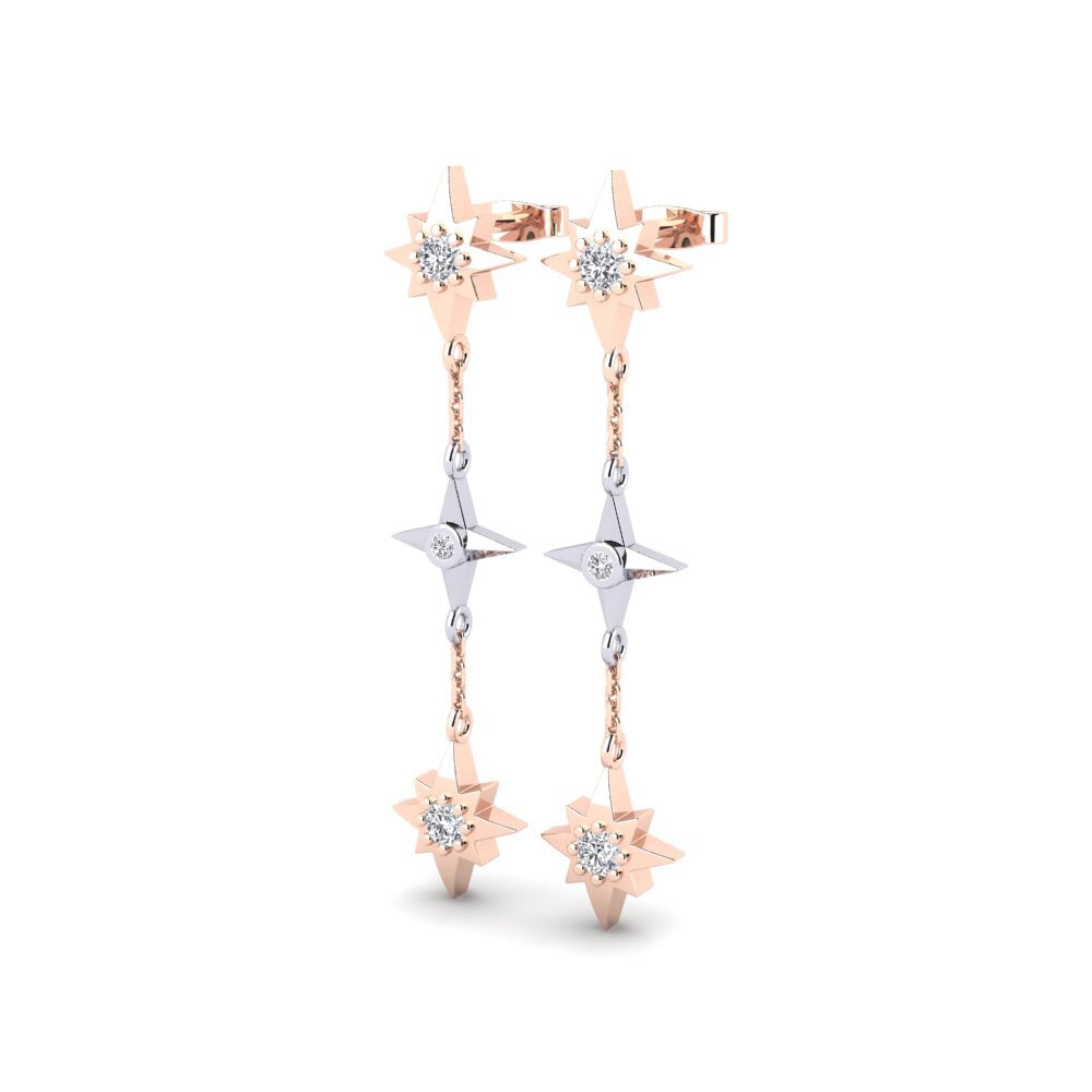 14ct Rose / White Gold Women's Earring Sheliak