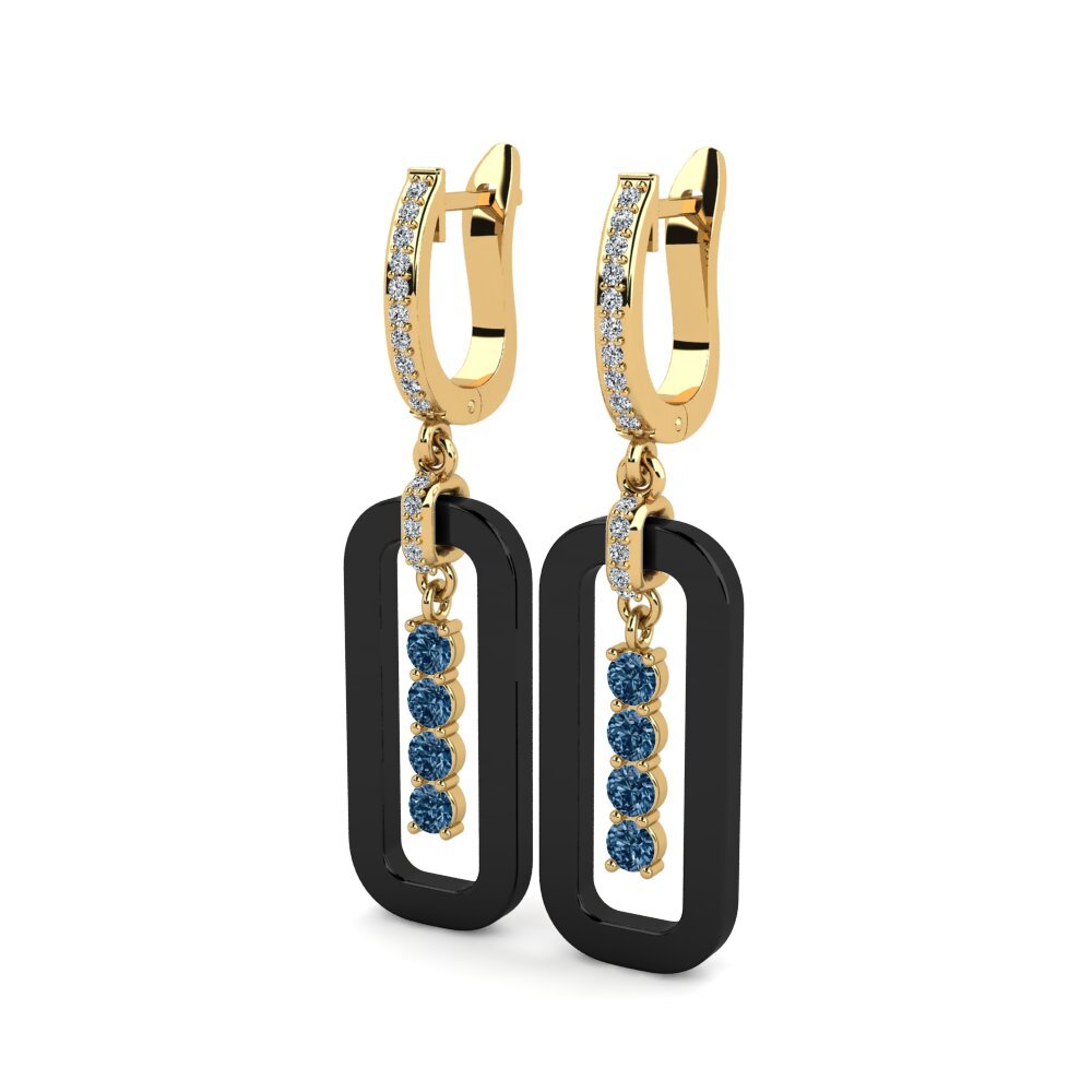 Diamante Azul Brincos Feminino Shelton