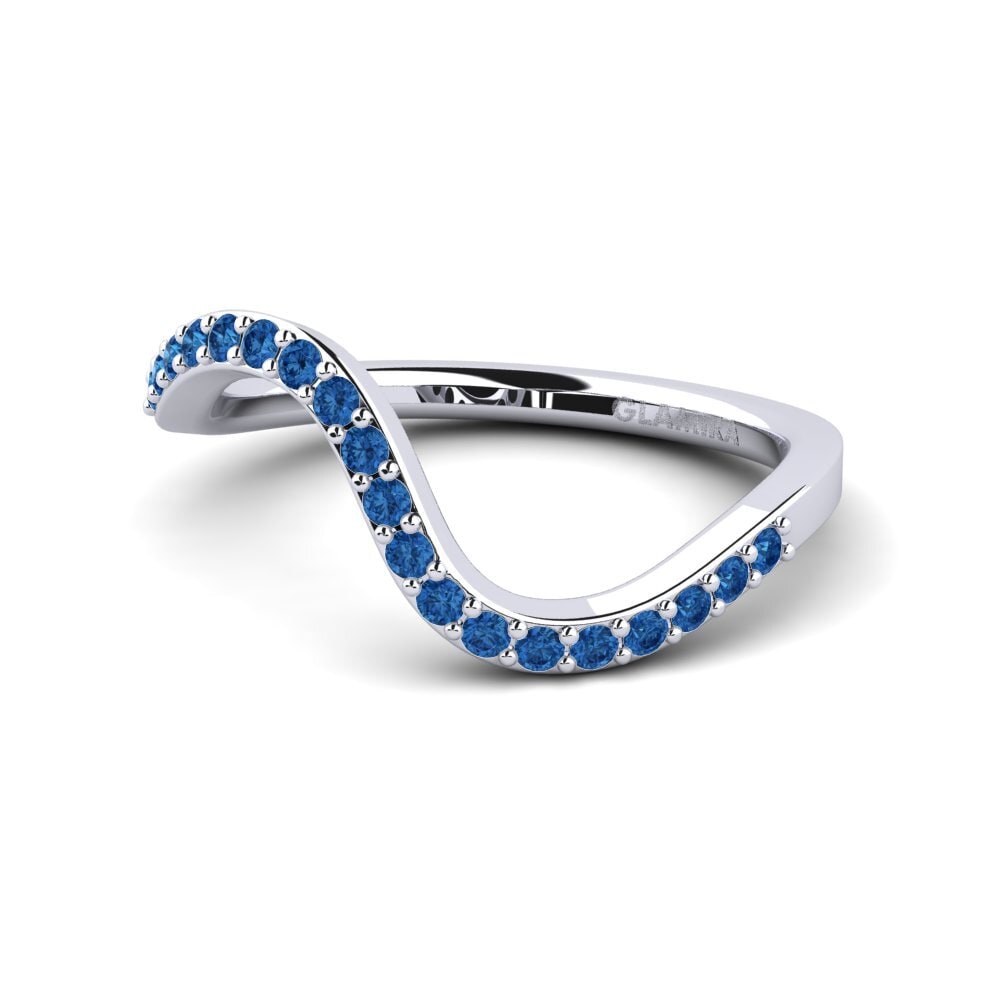 Circonita Azul Oscuro Anillo Sherell