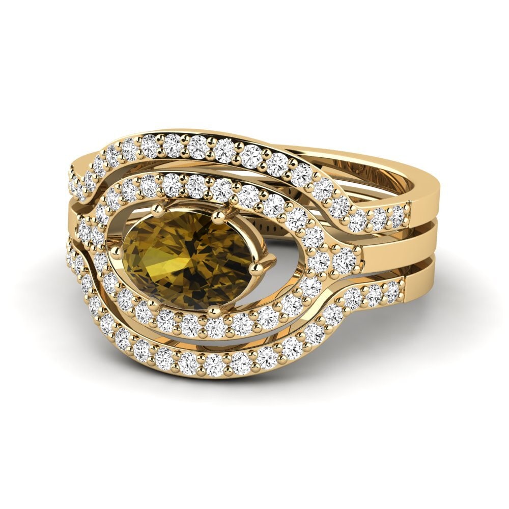 Circón Marrón Anillo Sherlyzs SET