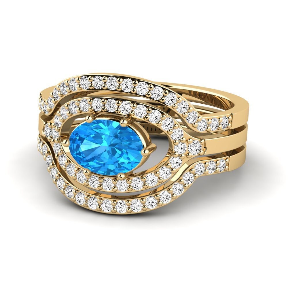 Blauer Topas Ring Sherlyzs SET