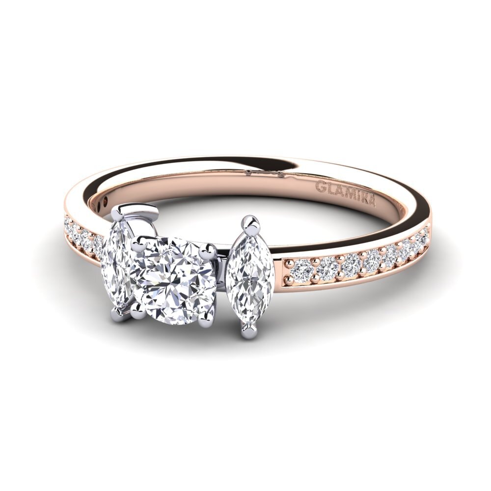 9k Oro Rosa & Blanco Anillo de compromiso Sherona