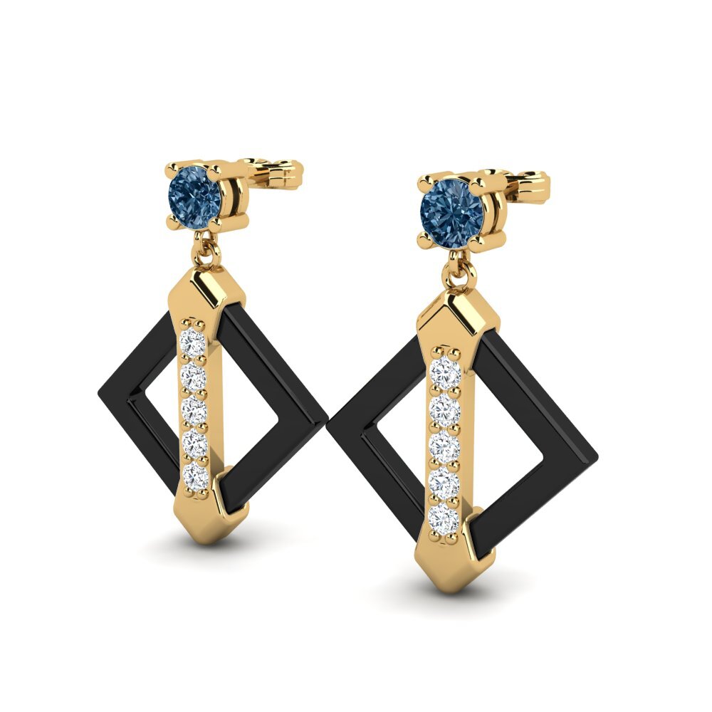 Diamante Azul Brincos Feminino Shireman