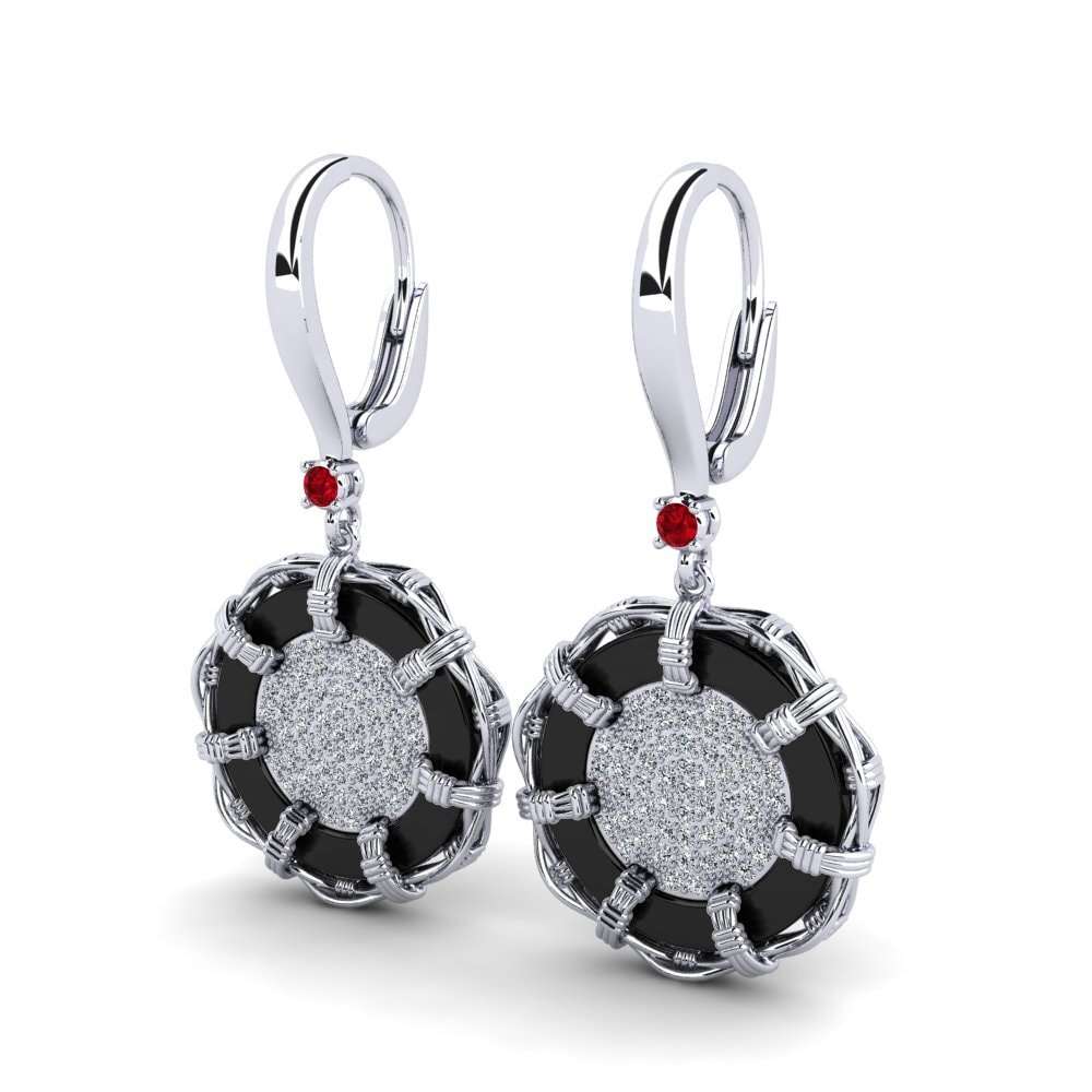 Zircônia Vermelha Brincos Feminino Shirkey