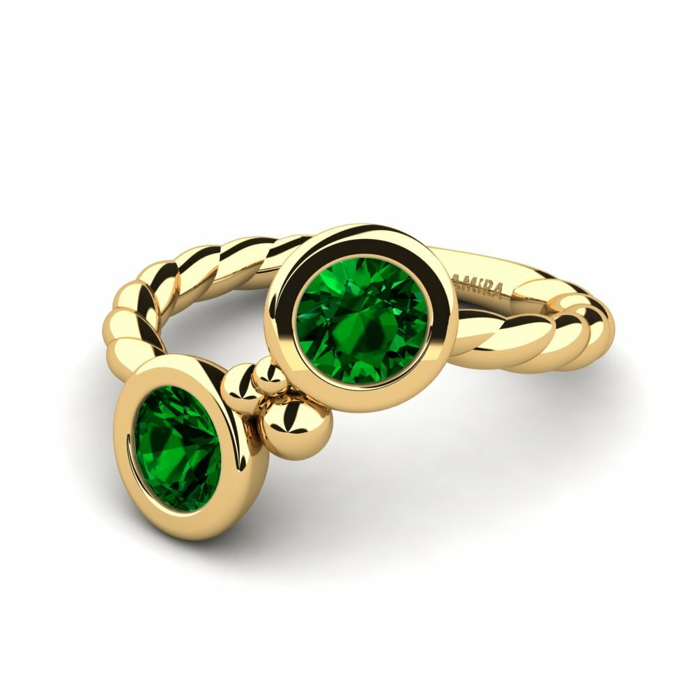 Bagues Or Jaune 18k Zircone Vert Swing
