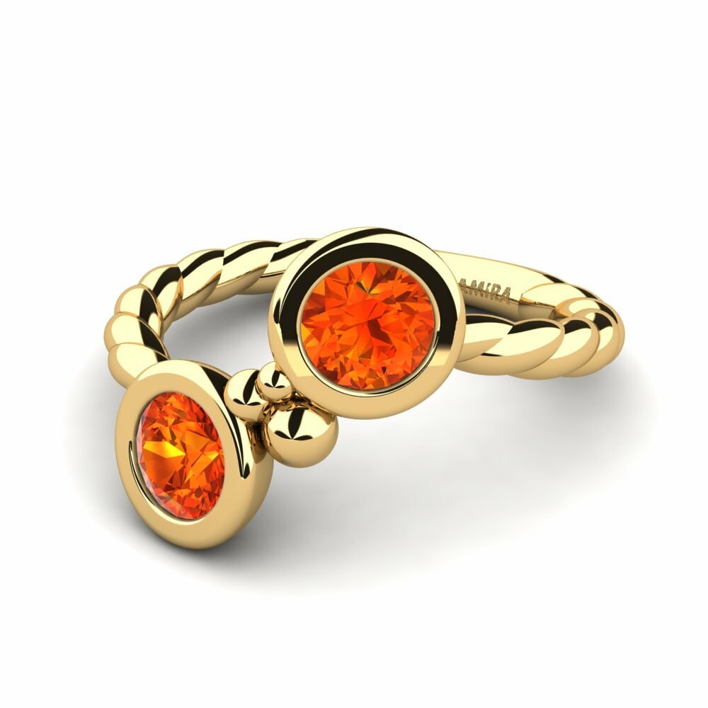 Bagues Or Jaune 18k Saphir orange Swing