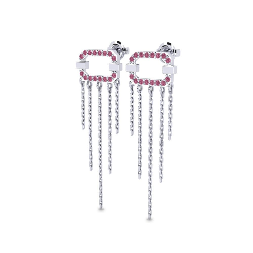 Plata 925 Granate Rhodolite Pendiente de mujer Shoghal