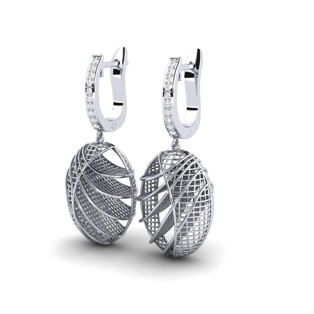 Saphir Blanc Boucle d'oreille femme Shotgun