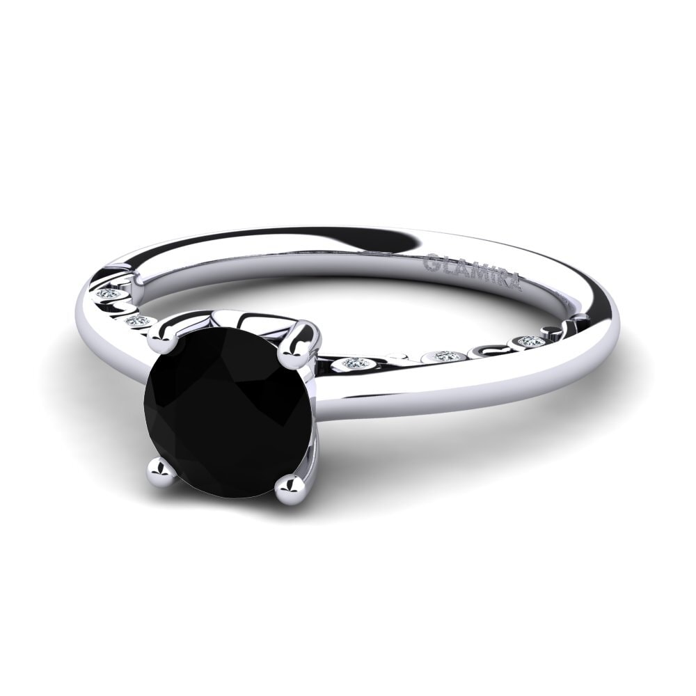 Zafiro negro Anillo de compromiso Siargaole