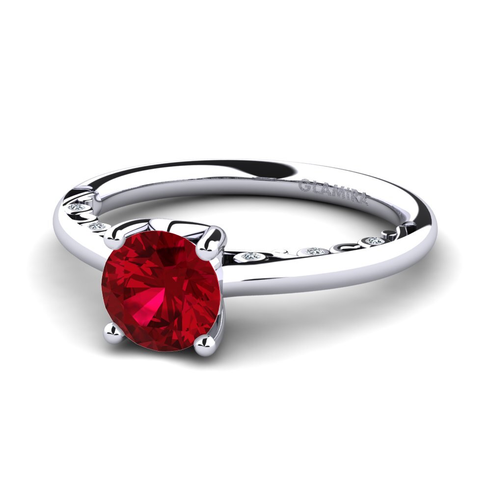 Red Zirconia Engagement Ring Siargaole