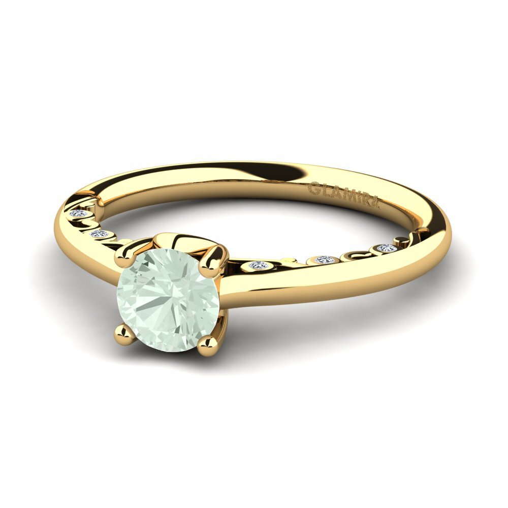 Green Amethyst Engagement Ring Siargaole 0.5 crt