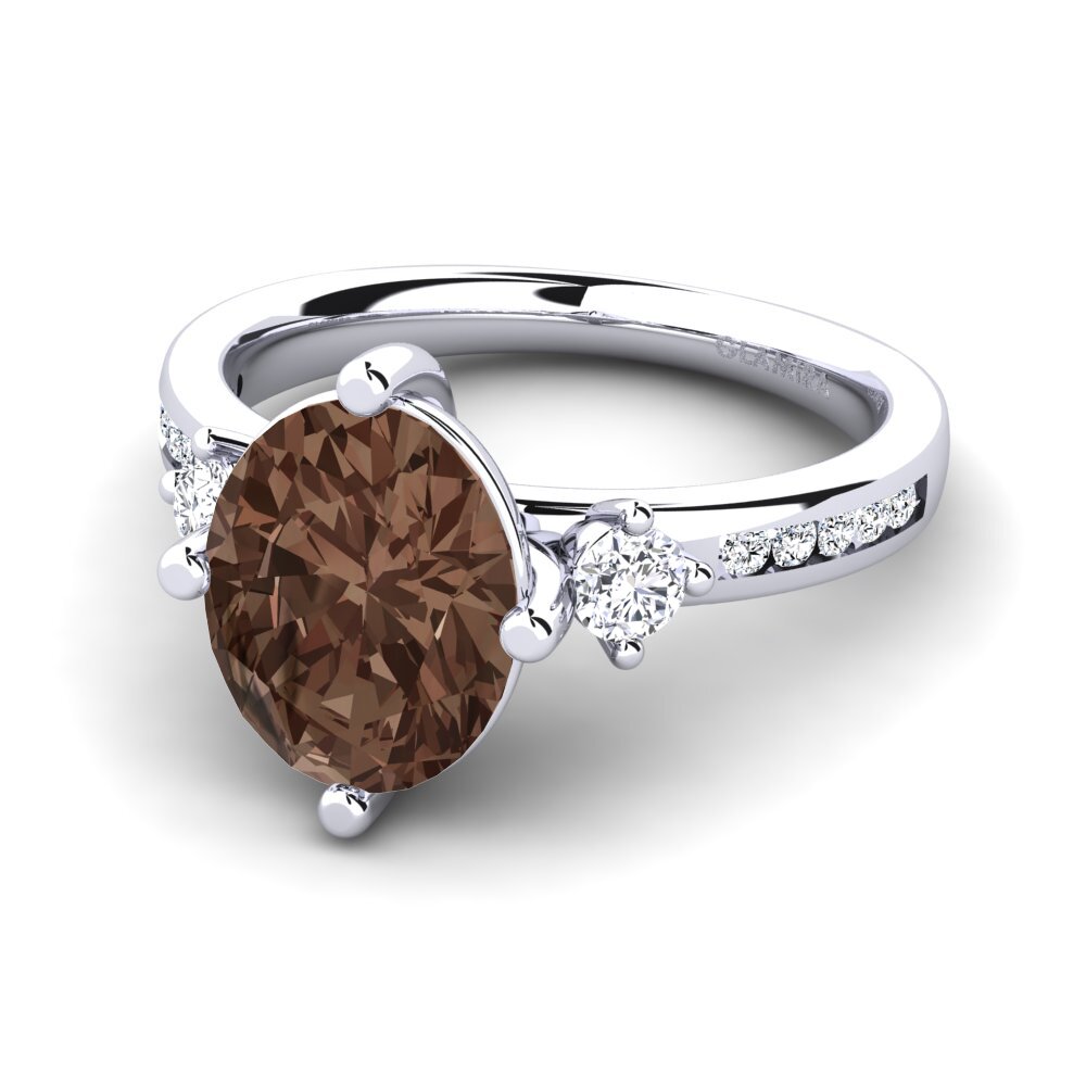 Smoky Quartz Engagement Ring Sibora