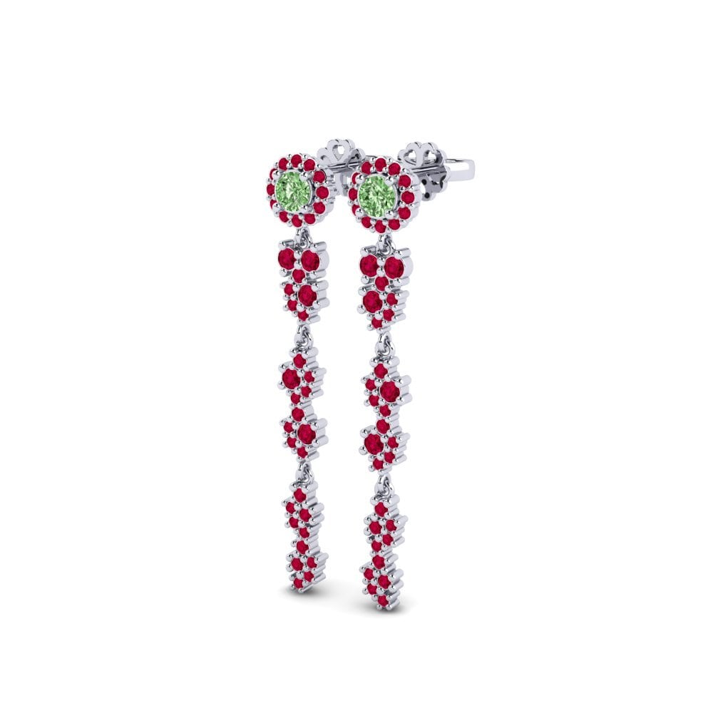 950 Platinum Green Diamond SYLVIE Earring Sierabro