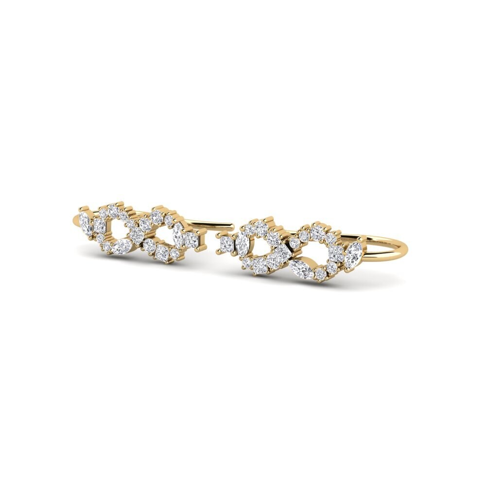 14k Oro Amarillo Mezclado Pendiente de mujer Sijoce