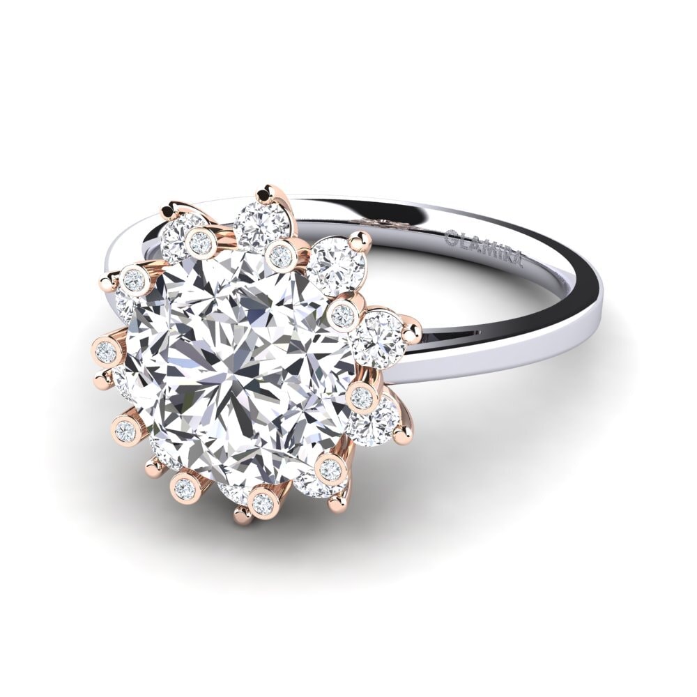 14ct White / Rose Gold Engagement Ring Silanna
