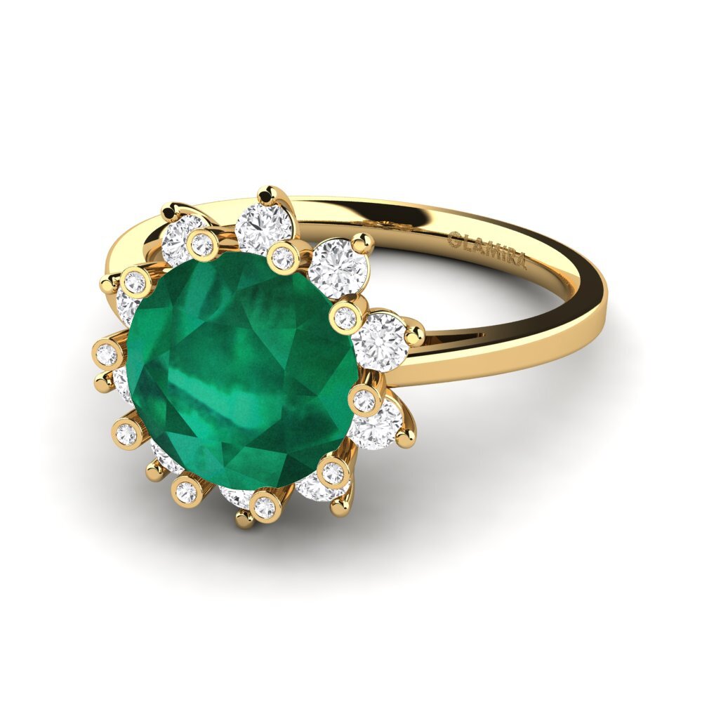 14k Oro Amarillo Anillo de compromiso Silanna