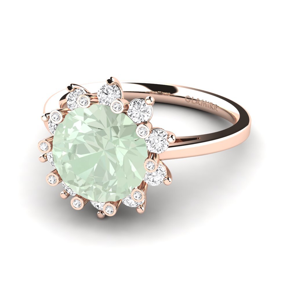 9k Rose Gold Green Amethyst Engagement Ring Silanna