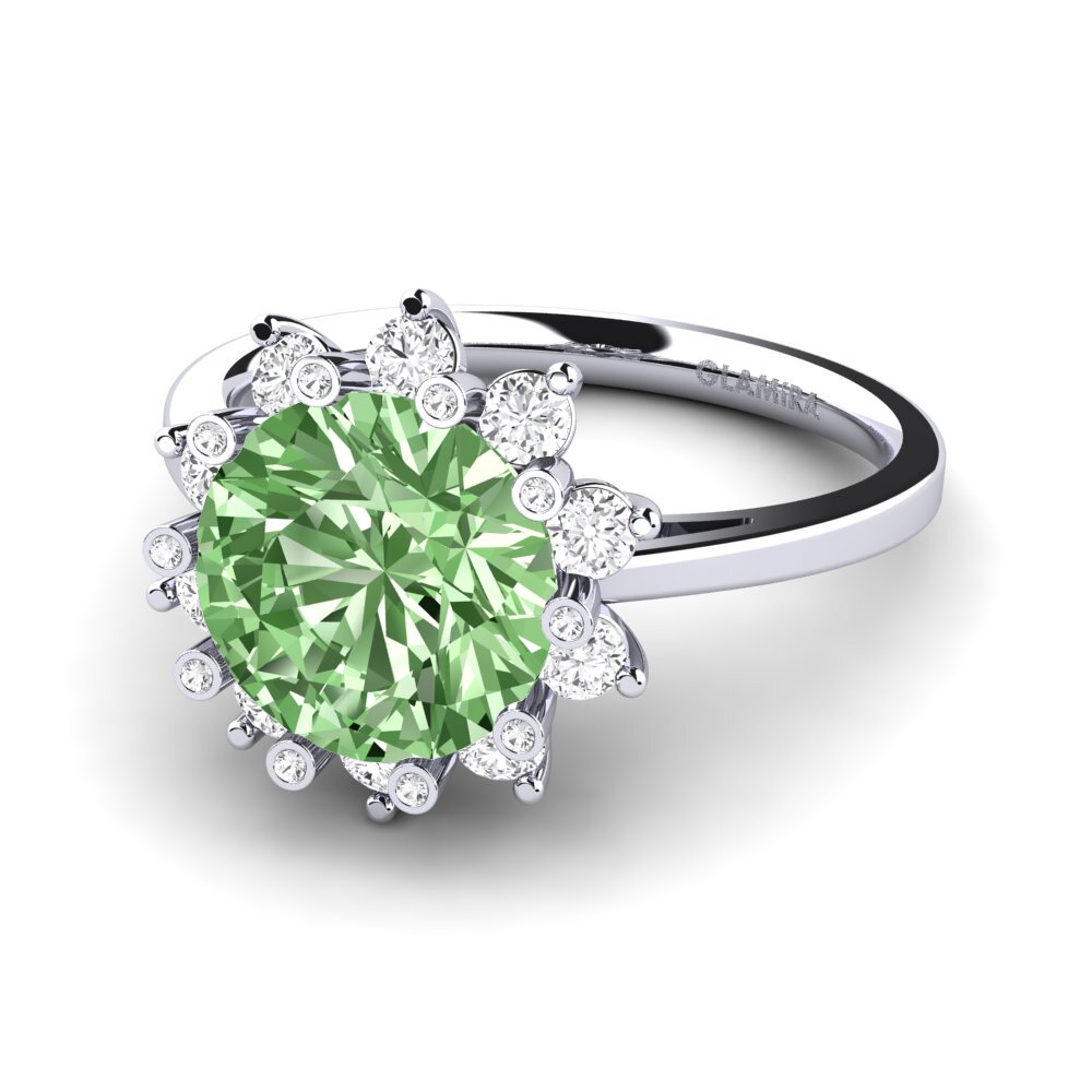 Green Diamond Engagement Ring Silanna
