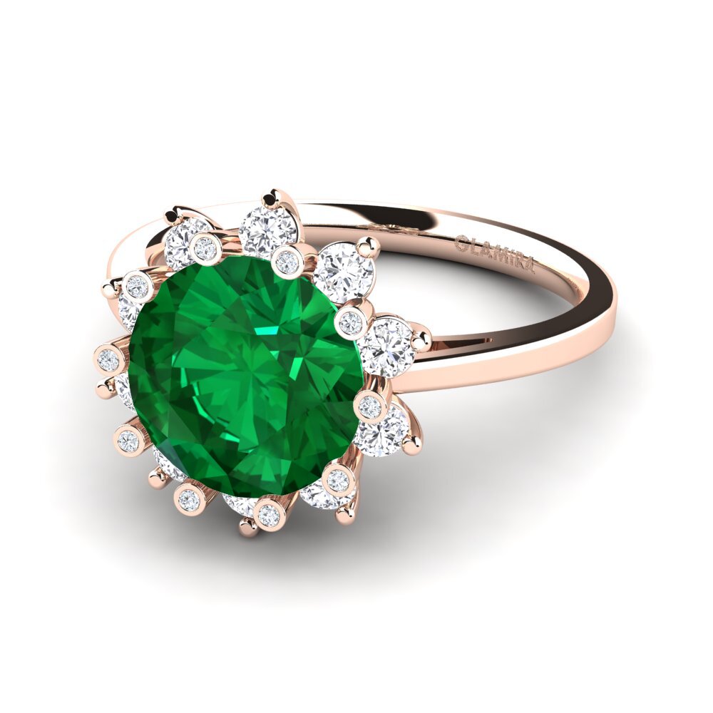 Emerald (Lab Created) Engagement Ring Silanna