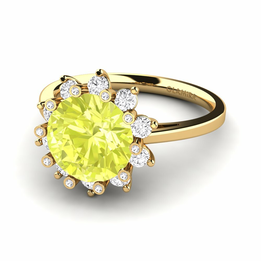 Bagues Or Jaune 14k Quartz Citron Créations Solitaires