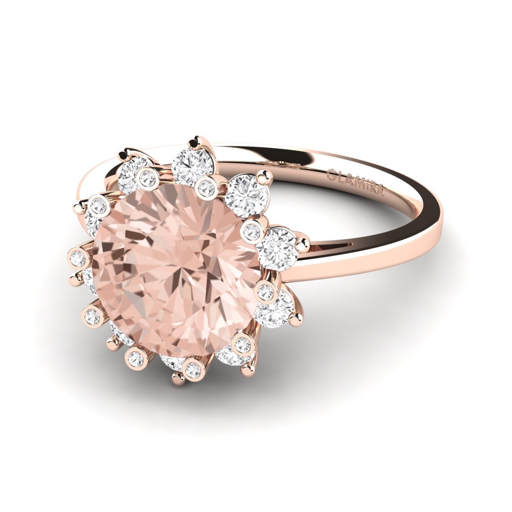 9k Rose Gold Morganite Engagement Ring Silanna