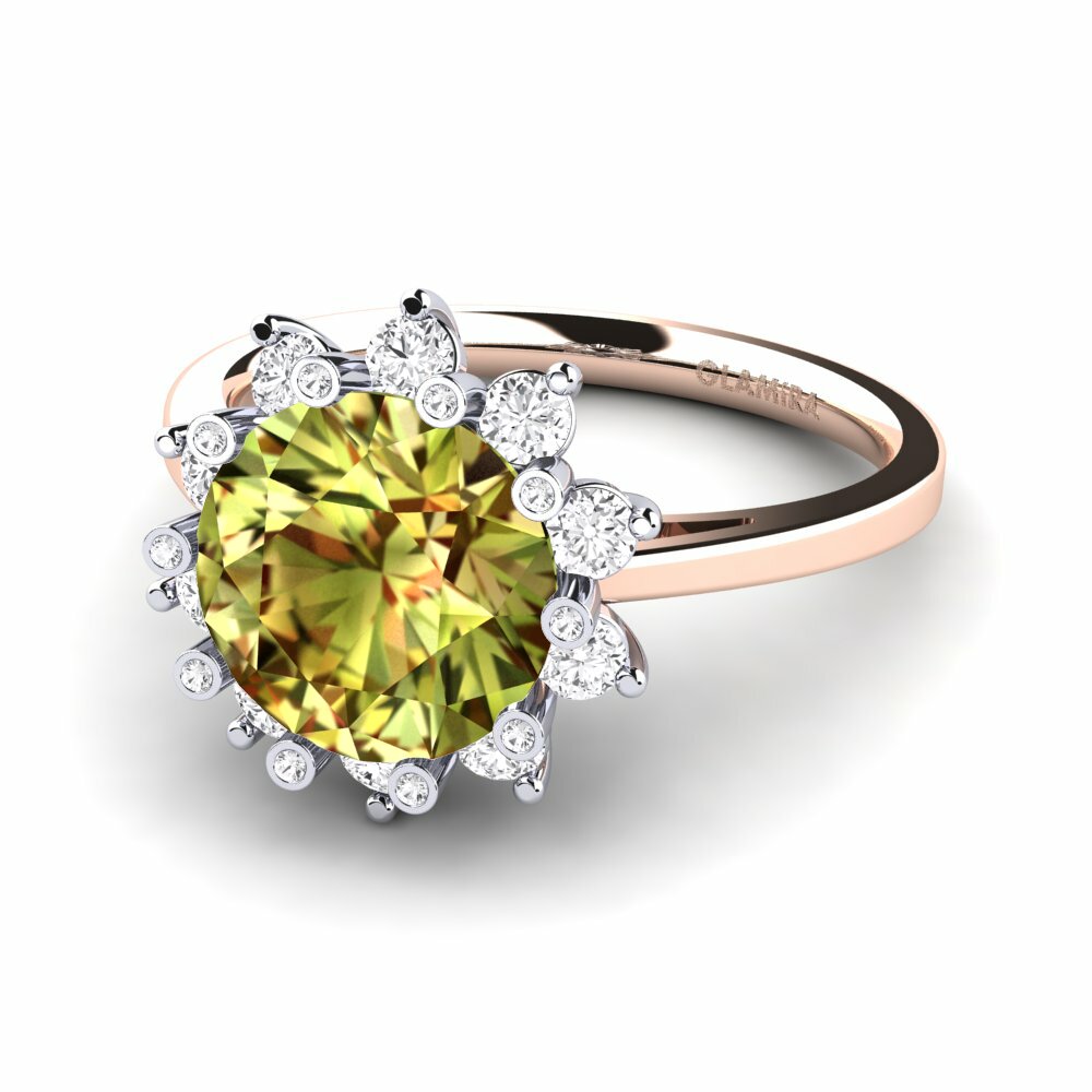 Bagues Or Rose& Blanc 14k Pierre de Sultan Créations Solitaires