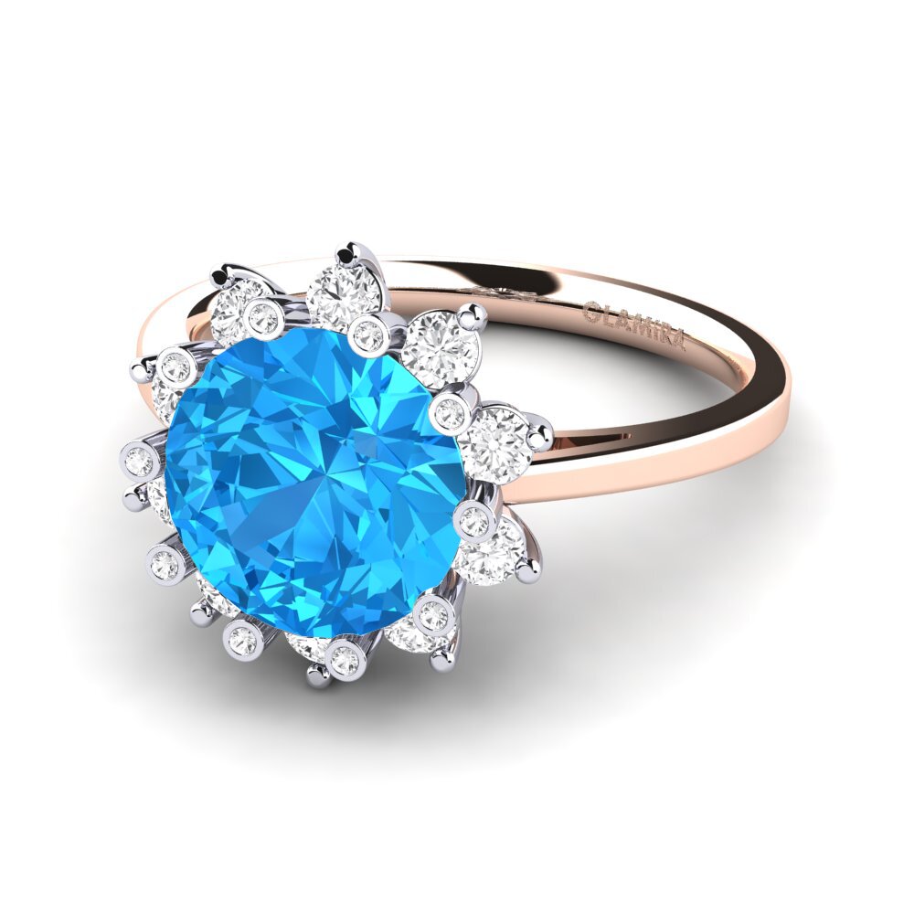 18ct Rose & White Gold Engagement Ring Silanna