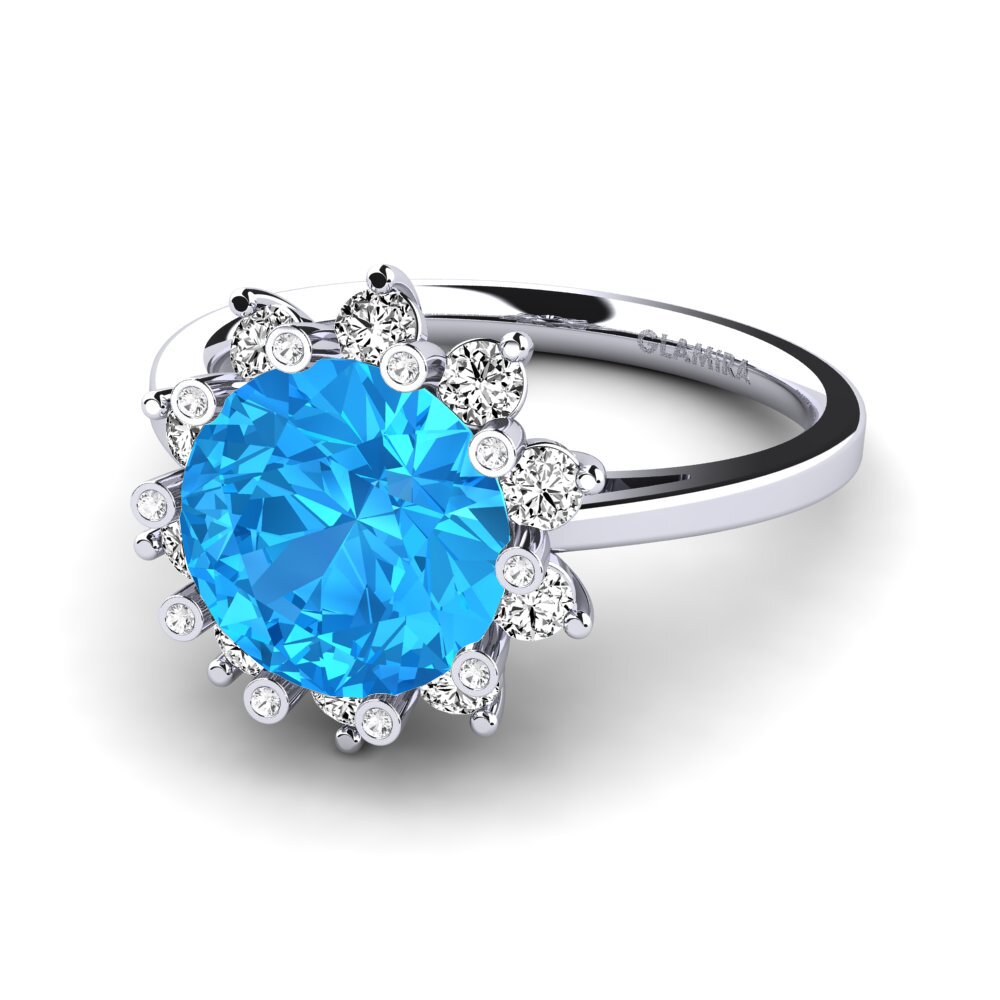 Blue Topaz Engagement Ring Silanna