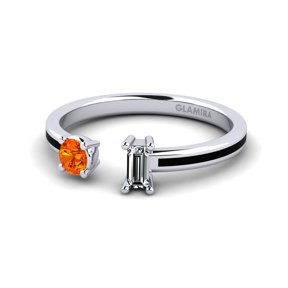 Zafiro Naranja Anillo Emeline