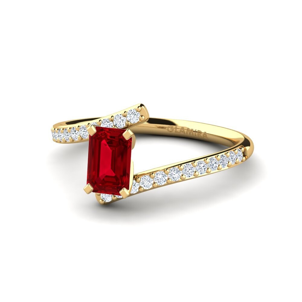 Circonita Roja Anillo de compromiso Simex