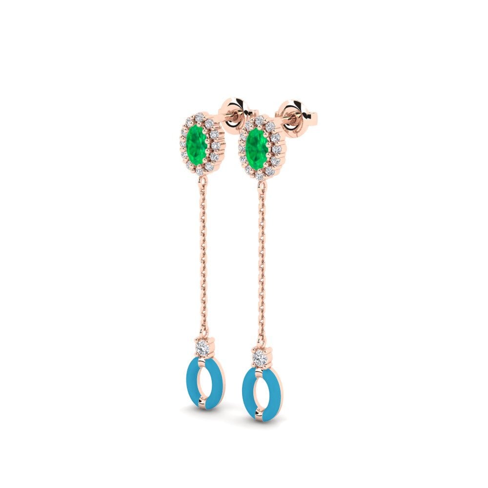 14k Oro Rosa Pendiente de mujer Simla