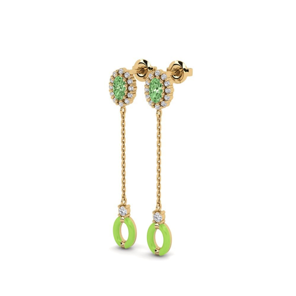 Diamante Verde Brincos Feminino Simla