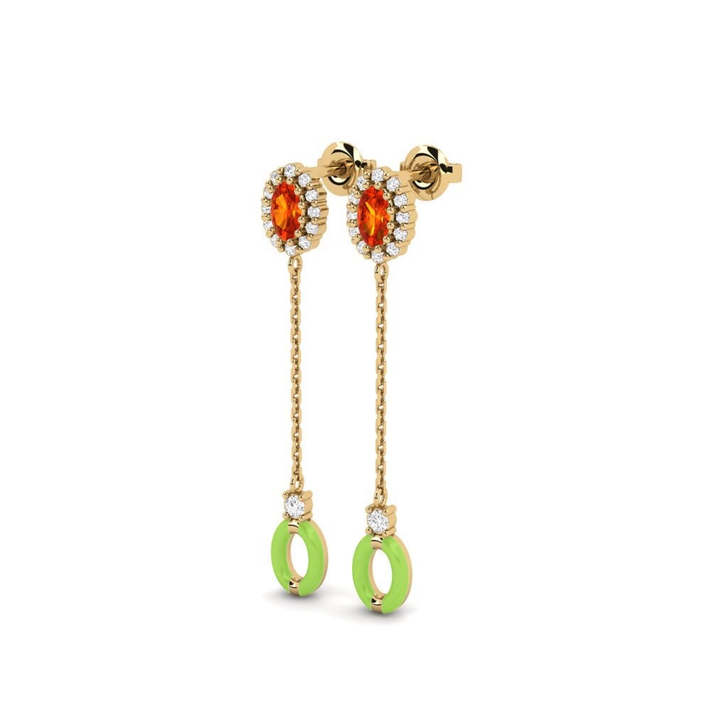 Orange Sapphire Women's Earring Simla