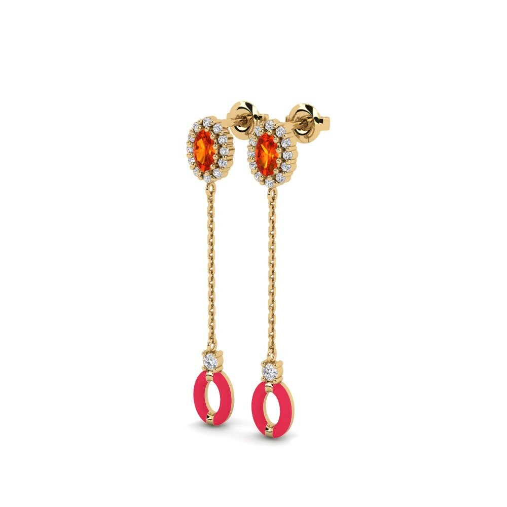 Orange Sapphire Women's Earring Simla