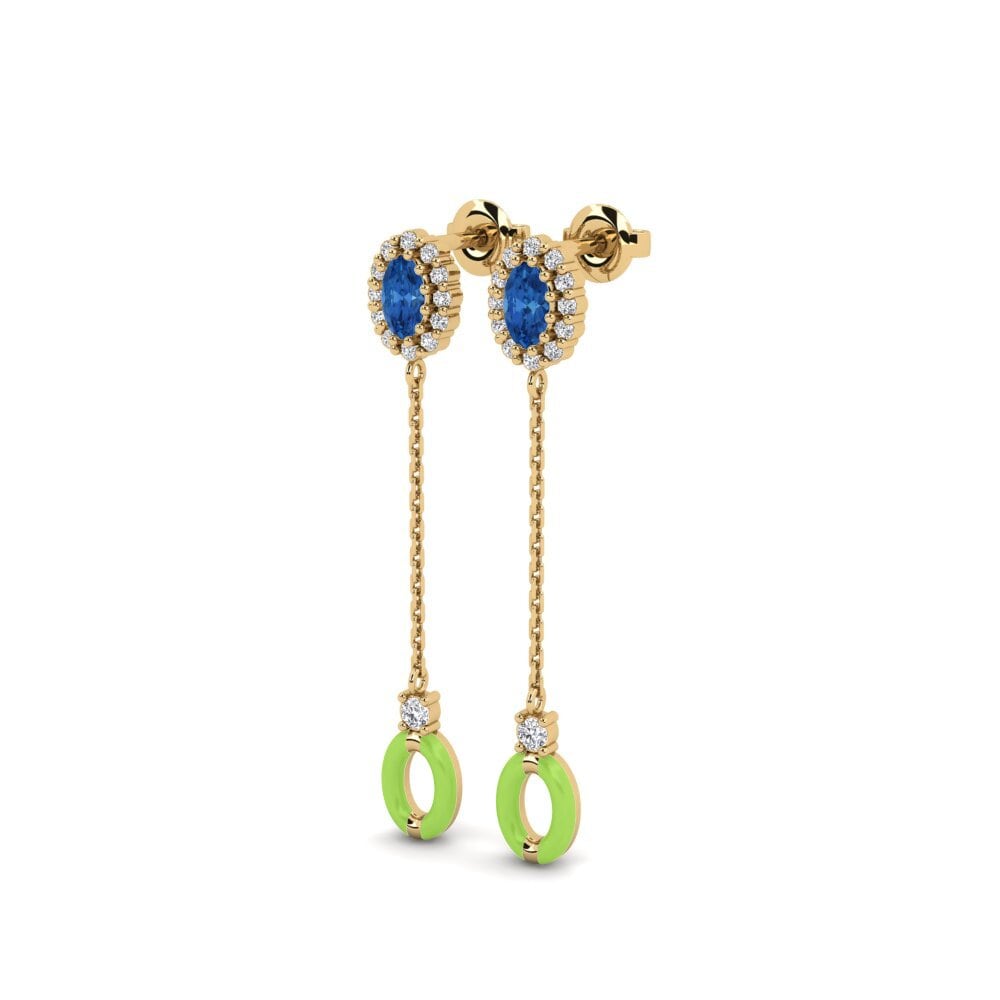 sapphire-zirconia ต่างหู Simla