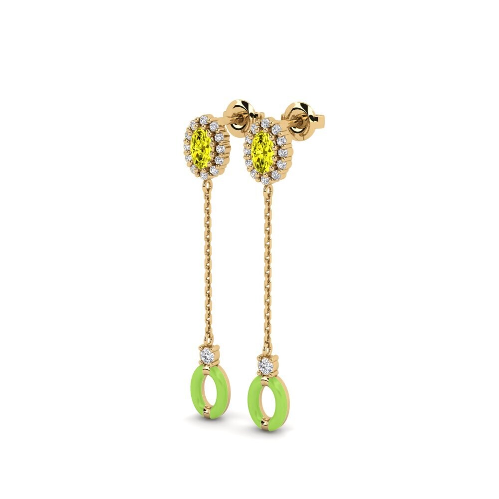 Diamant Jaune Boucle d'oreille femme Simla