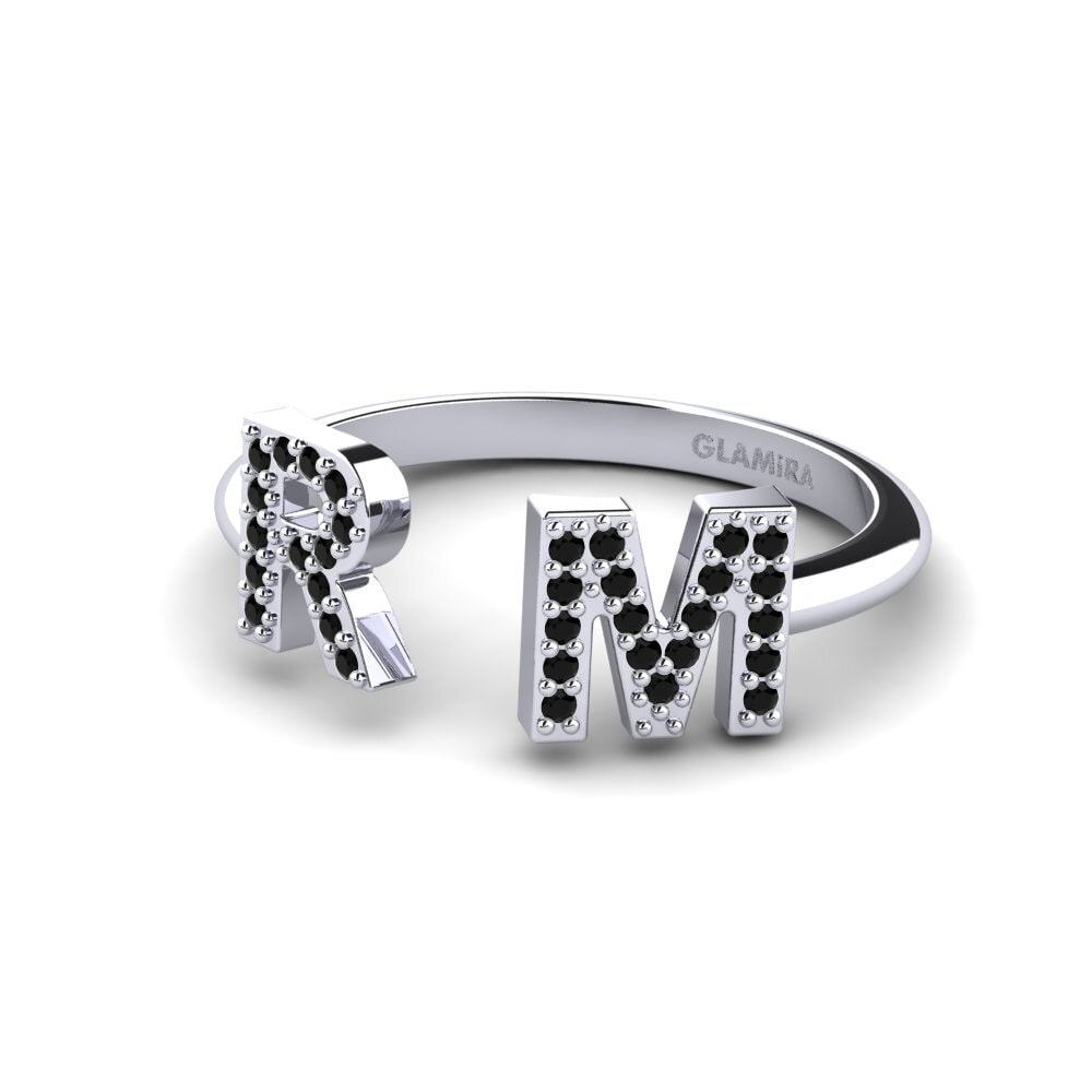 Palladium 950 Schwarzer Diamant Ringe Simonay