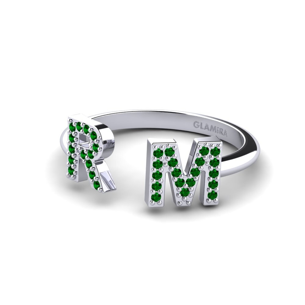 Palladium 950 Grüner Zirkonia Ringe Simonay