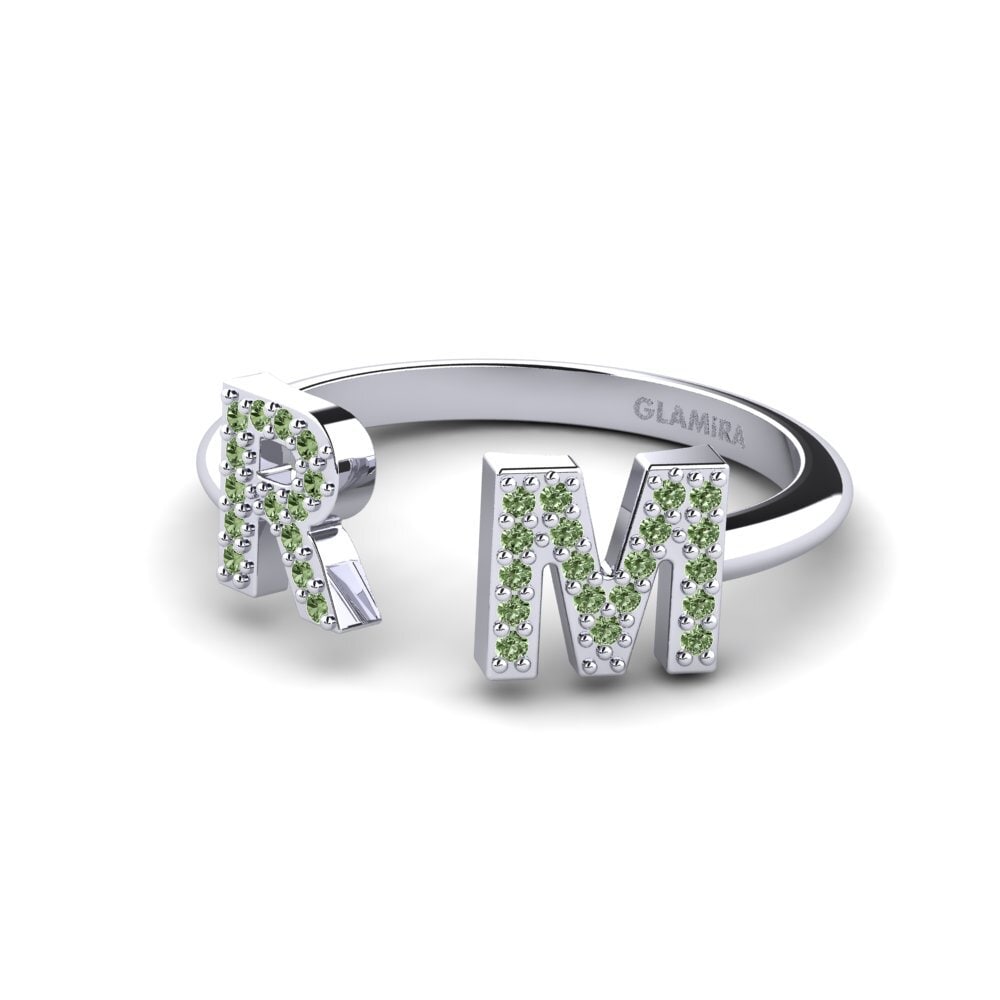 Palladium 950 Grüner Diamant Ringe Simonay