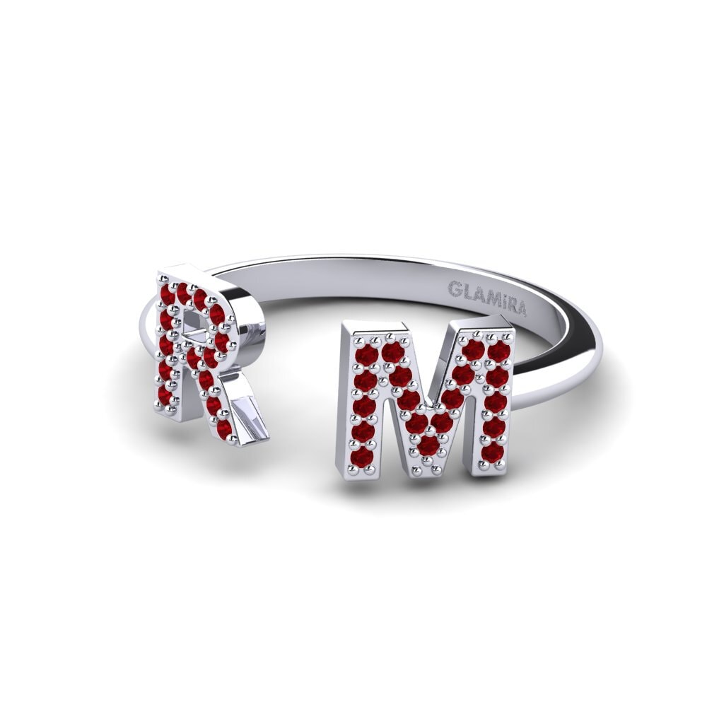 Palladium 950 Roter Zirkonia Ringe Simonay
