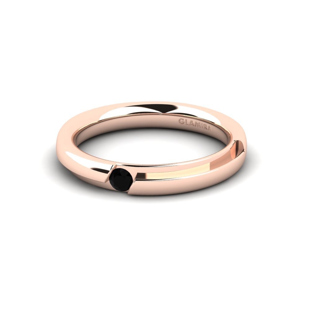14ct Rose Gold Black Onyx Women's Ring Simone