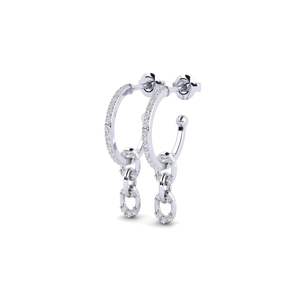 14k Oro Blanco Pendiente de mujer Singa