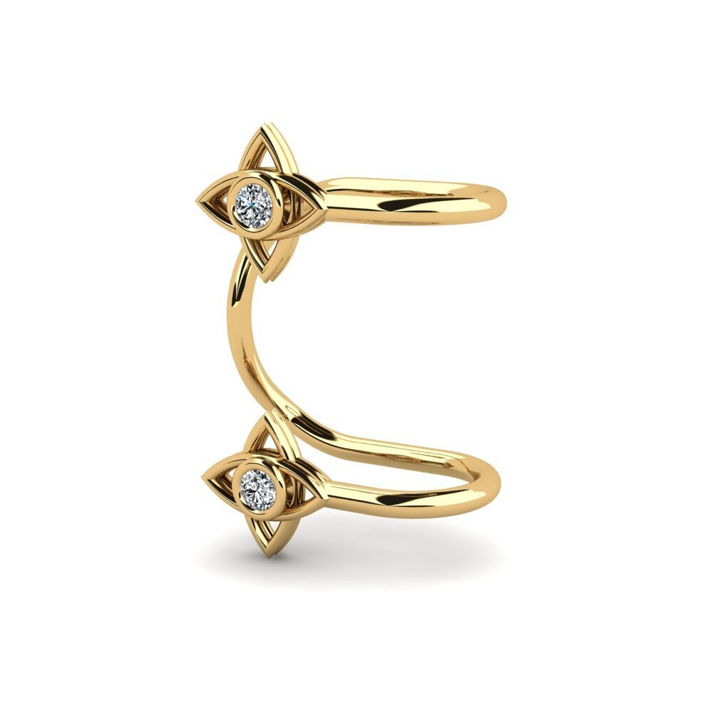 14k Oro Amarillo Pendiente de mujer Singolo