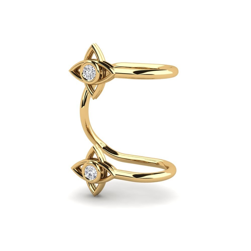 14ct Yellow Gold Lab Grown Diamond Women's Earring Singolo
