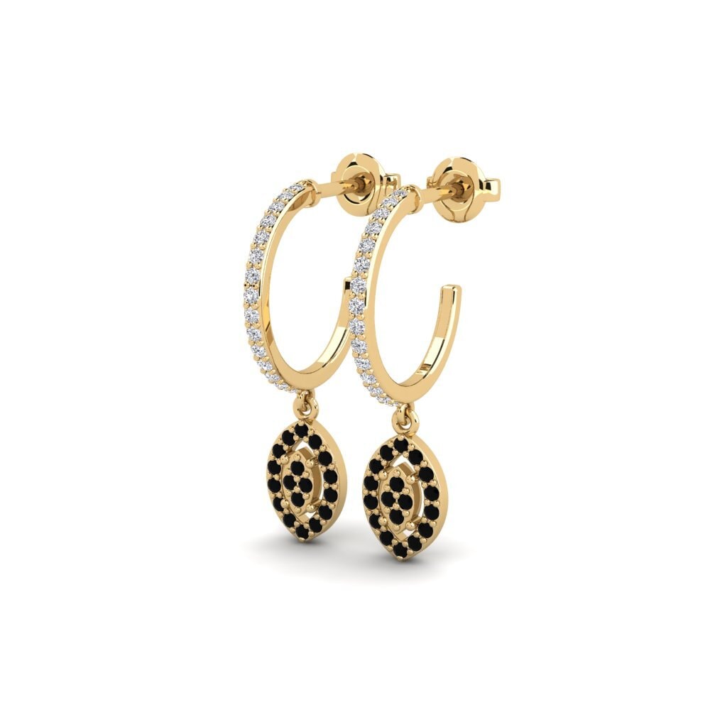 Safira negra Brincos Feminino Siocled