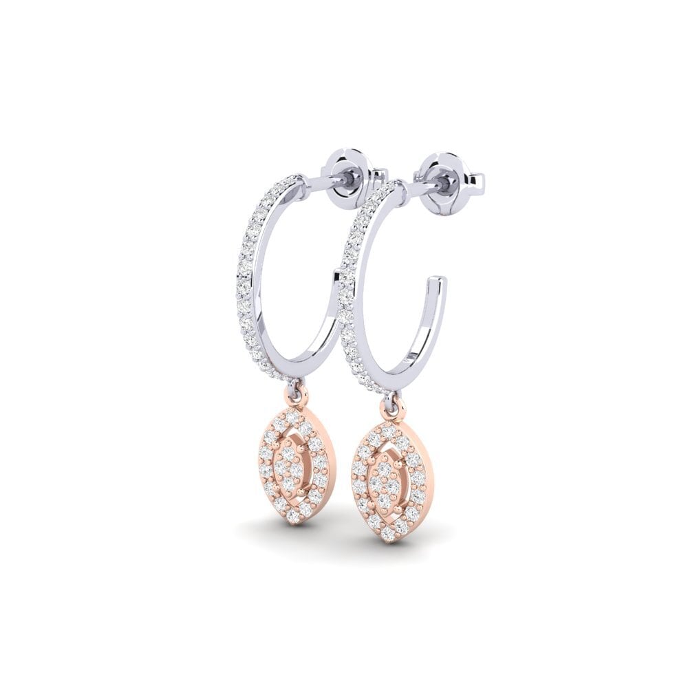 14ct White & Rose Gold Women's Earring Siocled