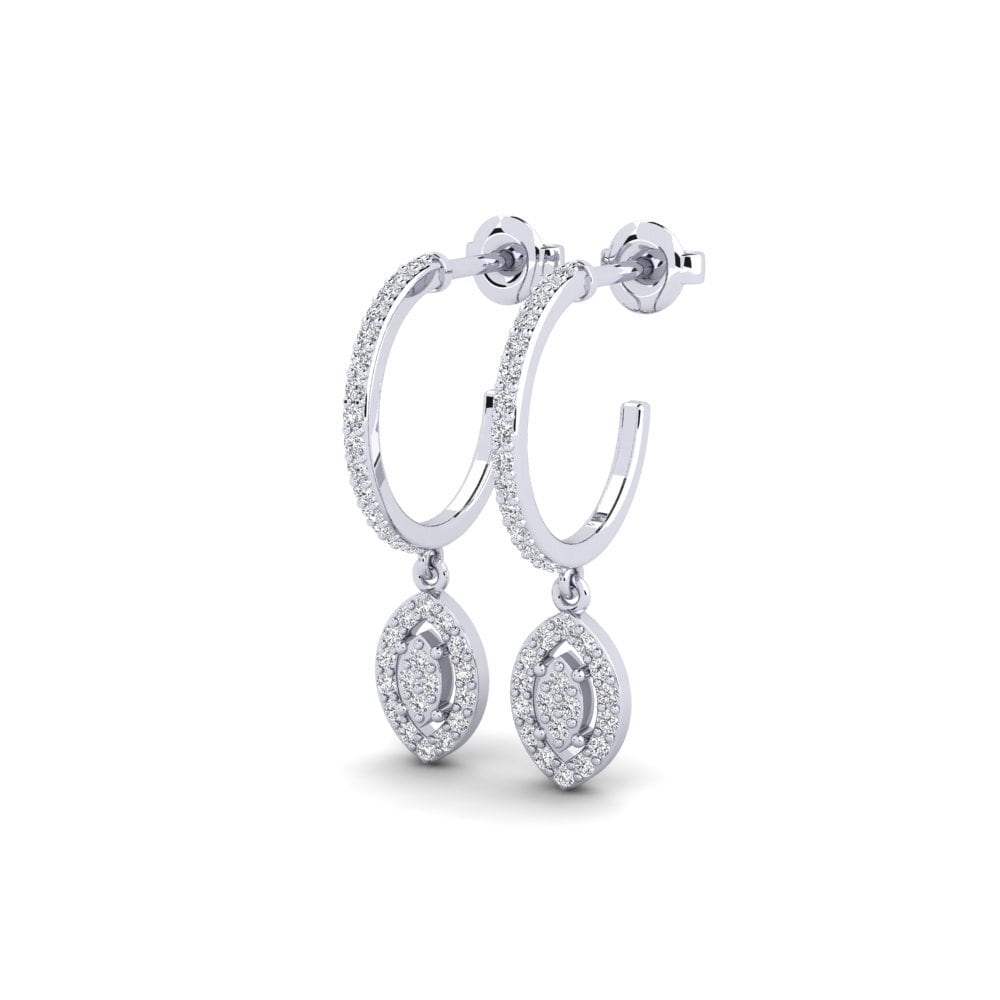 14k Oro Blanco Pendiente de mujer Siocled