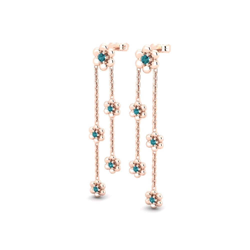 Oro Rosso 750 Diamante Blu Orecchino da donna Sipho
