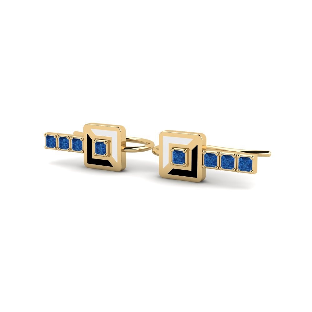 Zircônia azul escuro Brincos Feminino Sirmione